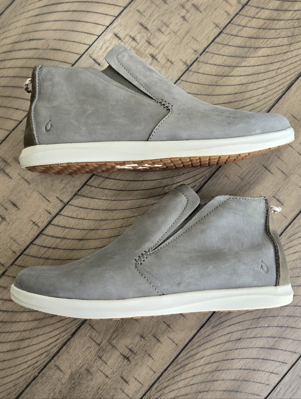 OluKai Women's Gray Suede Slip-On Ankle Booties